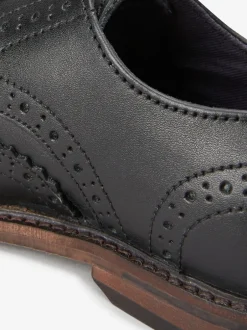 Schoolkleding*Next - Leren Brogue schoenen met veters Zwart
