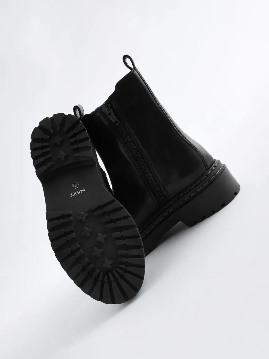 Boots*Next - Leren Chunky Chelsea Boots Zwart