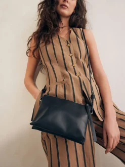 Tassen En Portemonnees|Next - Leren crossbodytas Zwart