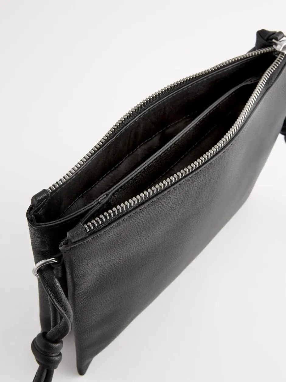 Tassen En Portemonnees|Next - Leren crossbodytas Zwart