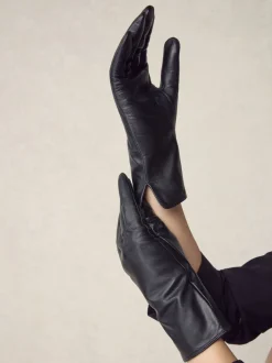 Mutsen, Handschoenen En Sjaals|Next Zwart - Leren handschoenen