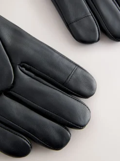 Mutsen, Sjaals En Handschoenen|Next Zwart - Leren handschoenen