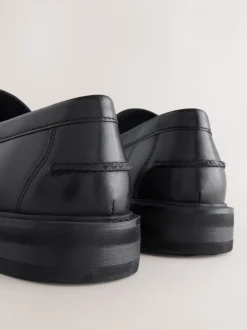 Schoenen|Next - Leren instapper met kwastje Zwart
