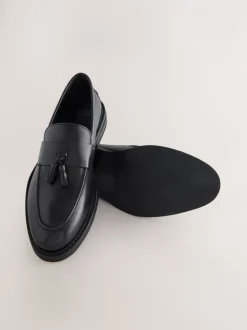 Schoenen|Next - Leren instapper met kwastje Zwart