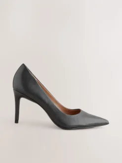 Ruimvallend En Extraruimvallend|Schoenen Met Hakken|Next Zwart - Leren mid-court pumps