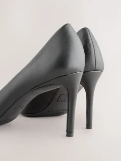 Ruimvallend En Extraruimvallend|Schoenen Met Hakken|Next Zwart - Leren mid-court pumps