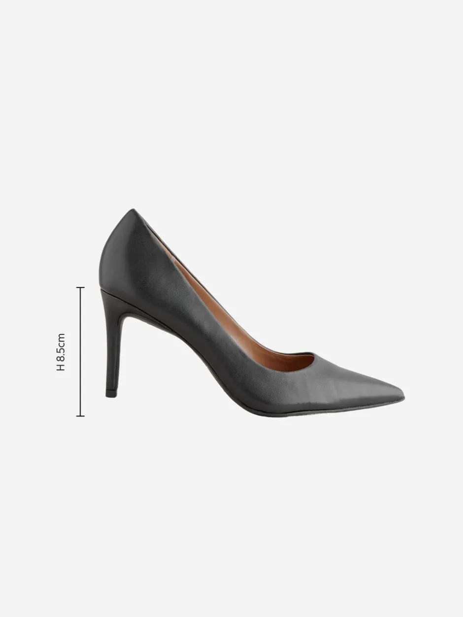Ruimvallend En Extraruimvallend|Schoenen Met Hakken|Next Zwart - Leren mid-court pumps