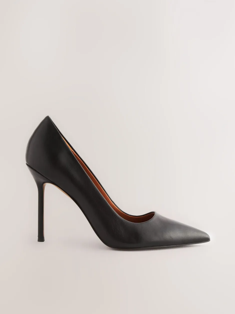 Ruimvallend En Extraruimvallend|Schoenen Met Hakken|Next - Leren spitse pumps Zwart
