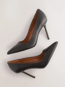 Ruimvallend En Extraruimvallend|Schoenen Met Hakken|Next - Leren spitse pumps Zwart