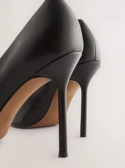 Ruimvallend En Extraruimvallend|Schoenen Met Hakken|Next - Leren spitse pumps Zwart