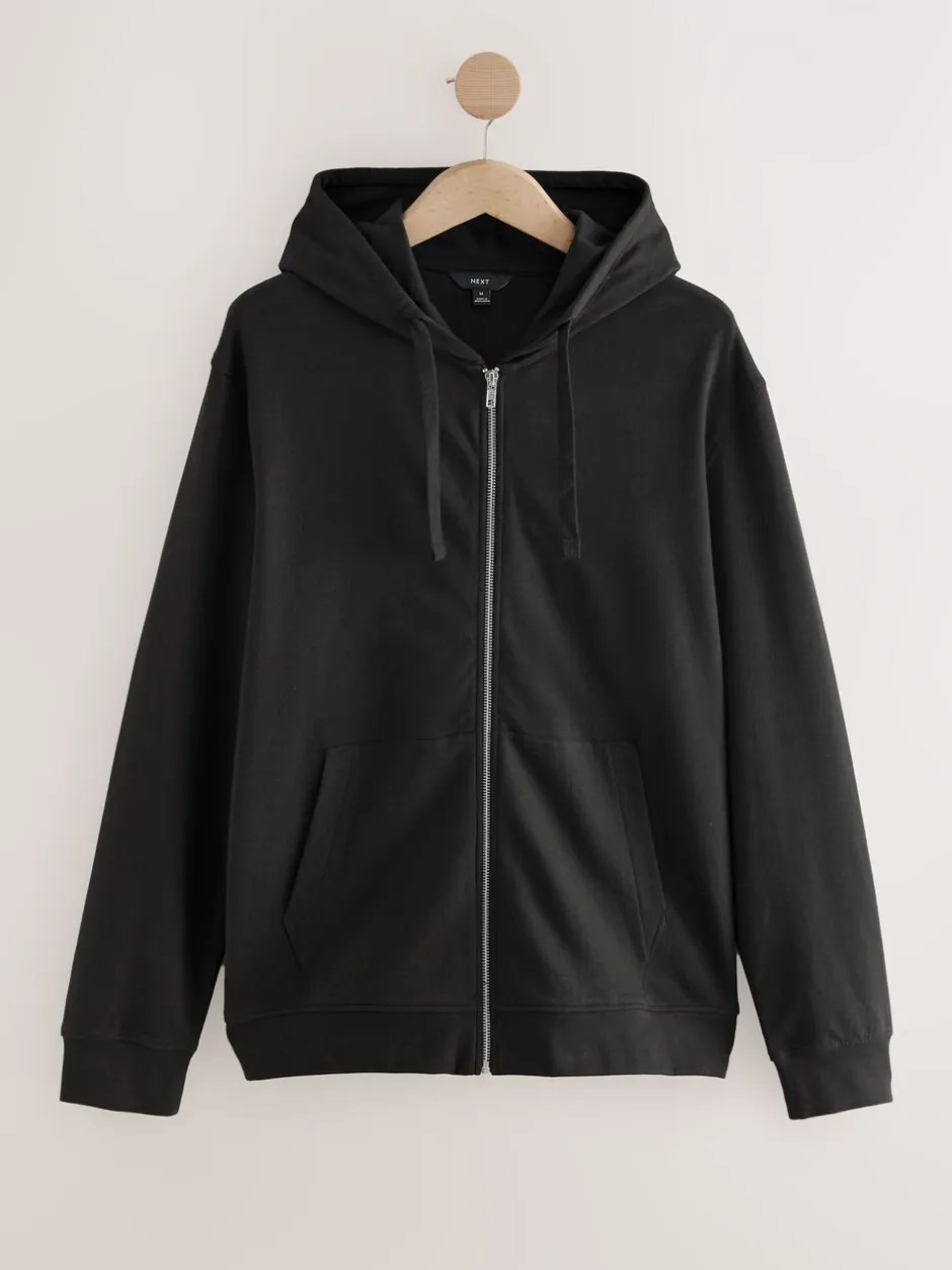 Loungewear|Sweaters En Hoody´S|Next Zwart - Lichte hoodie met rits