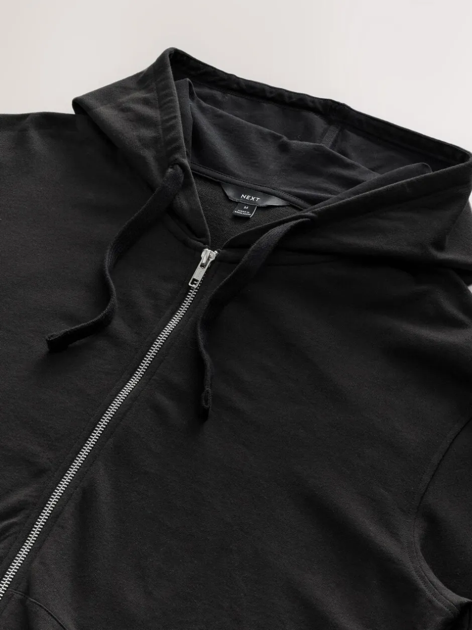Loungewear|Sweaters En Hoody´S|Next Zwart - Lichte hoodie met rits