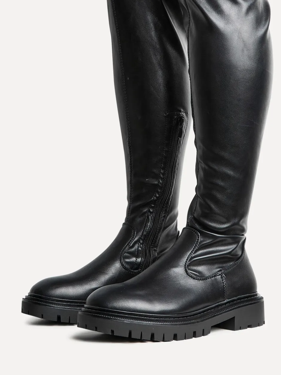 Boots|Linzi - - Sonny - Hoge laarzen tot over de knie Zwart