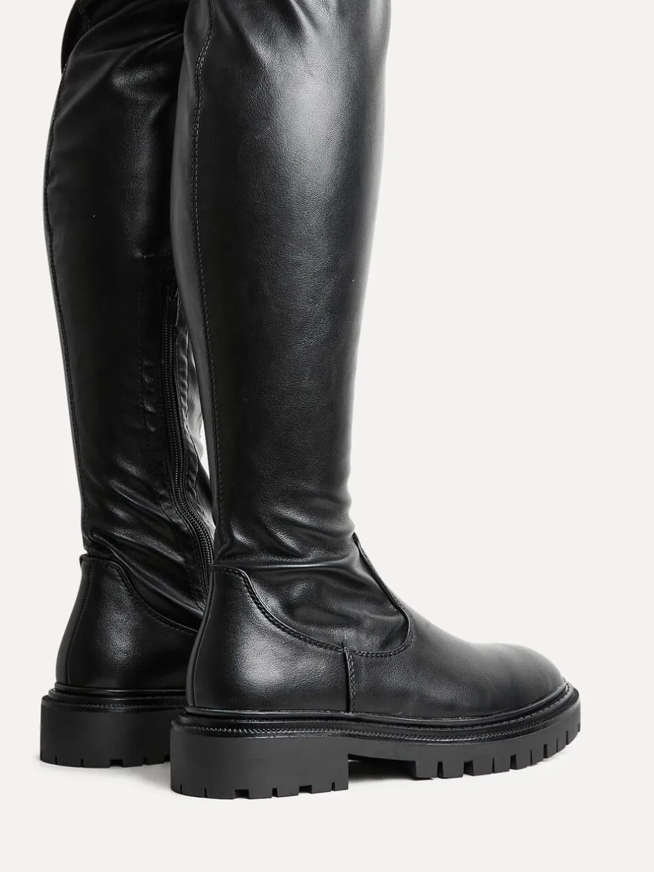 Boots|Linzi - - Sonny - Hoge laarzen tot over de knie Zwart