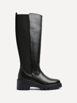 Boots*Linzi - Hyland High Leg Wedges Boots Zwart