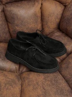 Lage Schoenen|Linzi - Perth Laced Chunky Loafers Zwart