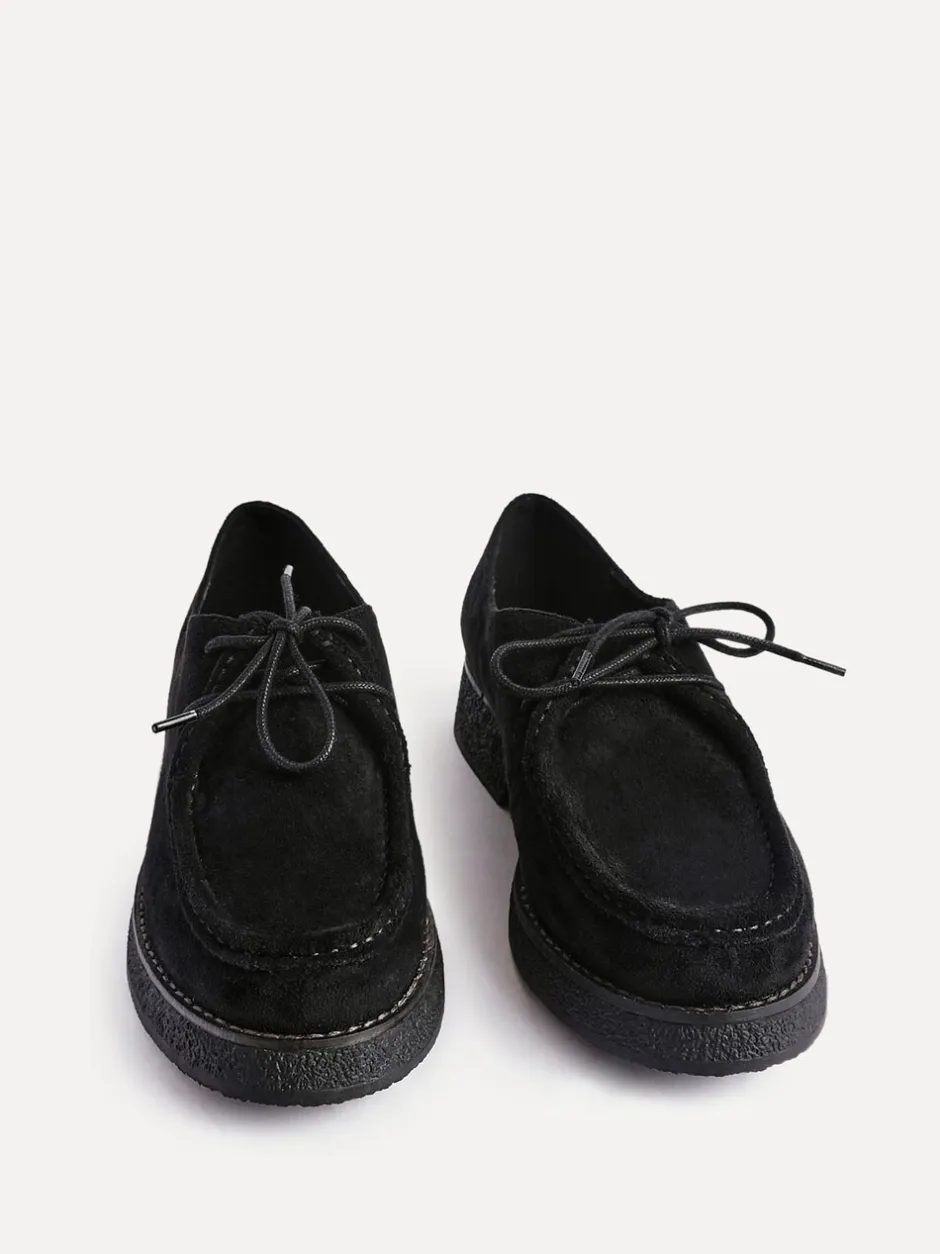 Lage Schoenen|Linzi - Perth Laced Chunky Loafers Zwart