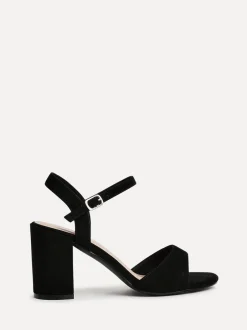 Schoenen Met Hakken|Linzi - Soul Open Back Barely There Block Heel Sandals Zwart