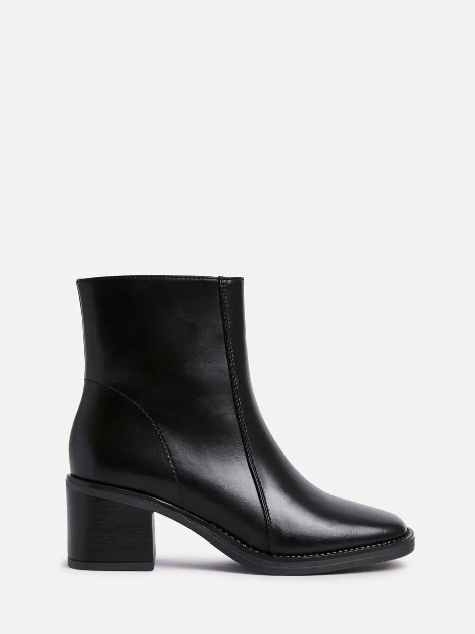 Boots|Linzi - Wander Block Heel Ankle Boots Zwart