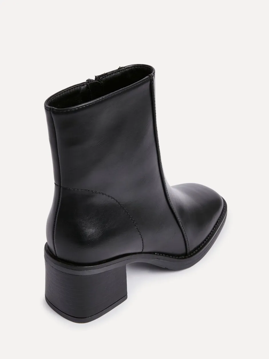 Boots|Linzi - Wander Block Heel Ankle Boots Zwart