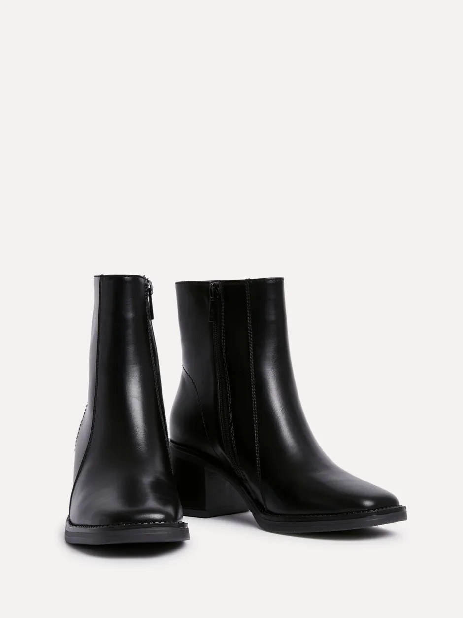 Boots|Linzi - Wander Block Heel Ankle Boots Zwart