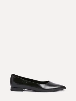 Lage Schoenen|Linzi - Wide Fit Compete Pointed Toe Ballet Flat Shoes Zwart