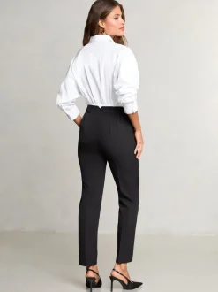 Kostuums En Werkkleding|Broeken*Lipsy - broek op maat met toelopende pijpen Zwart