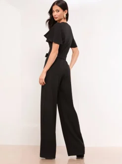 Jumpsuits En Playsuits|Gelegenheidskleding*Lipsy - Hardware Belted Short Sleeve Jumpsuit Zwart