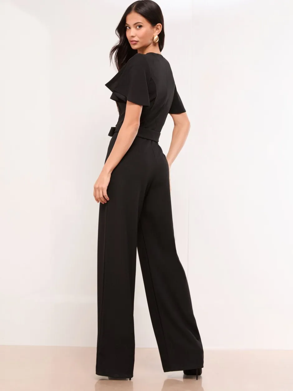 Jumpsuits En Playsuits|Lipsy - Hardware Belted Short Sleeve Jumpsuit Zwart