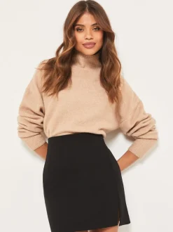 Rokken*Lipsy - minirok met zijsplit Zwart