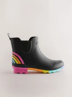 Laarzen|Laarzen*Little Bird by Jools Oliver - regenlaarzen met regenboog voor volwassenen Zwart
