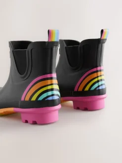 Laarzen|Laarzen*Little Bird by Jools Oliver - regenlaarzen met regenboog voor volwassenen Zwart