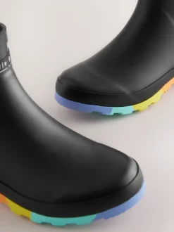 Laarzen|Laarzen*Little Bird by Jools Oliver - regenlaarzen met regenboog voor volwassenen Zwart