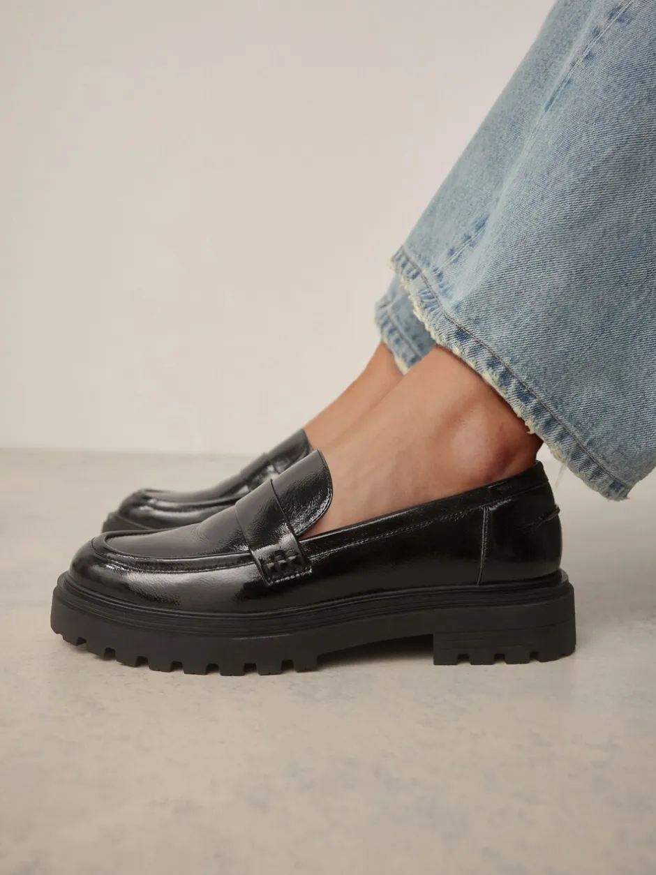 Ruimvallend En Extraruimvallend|Lage Schoenen|Next - Loafers met dikke zool Zwart