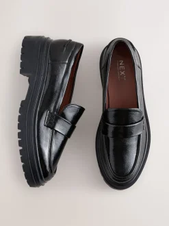 Ruimvallend En Extraruimvallend|Lage Schoenen|Next - Loafers met dikke zool Zwart