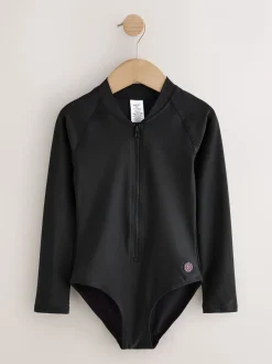 Badkleding*Next Zwart - Long Sleeve Sunsafe Swimsuit (3mths-16yrs)