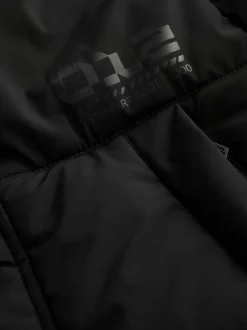 Jassen En Jacks|Schoolkleding*Next Zwart - Longline Shower Resistant Padded Coat (3-17yrs)