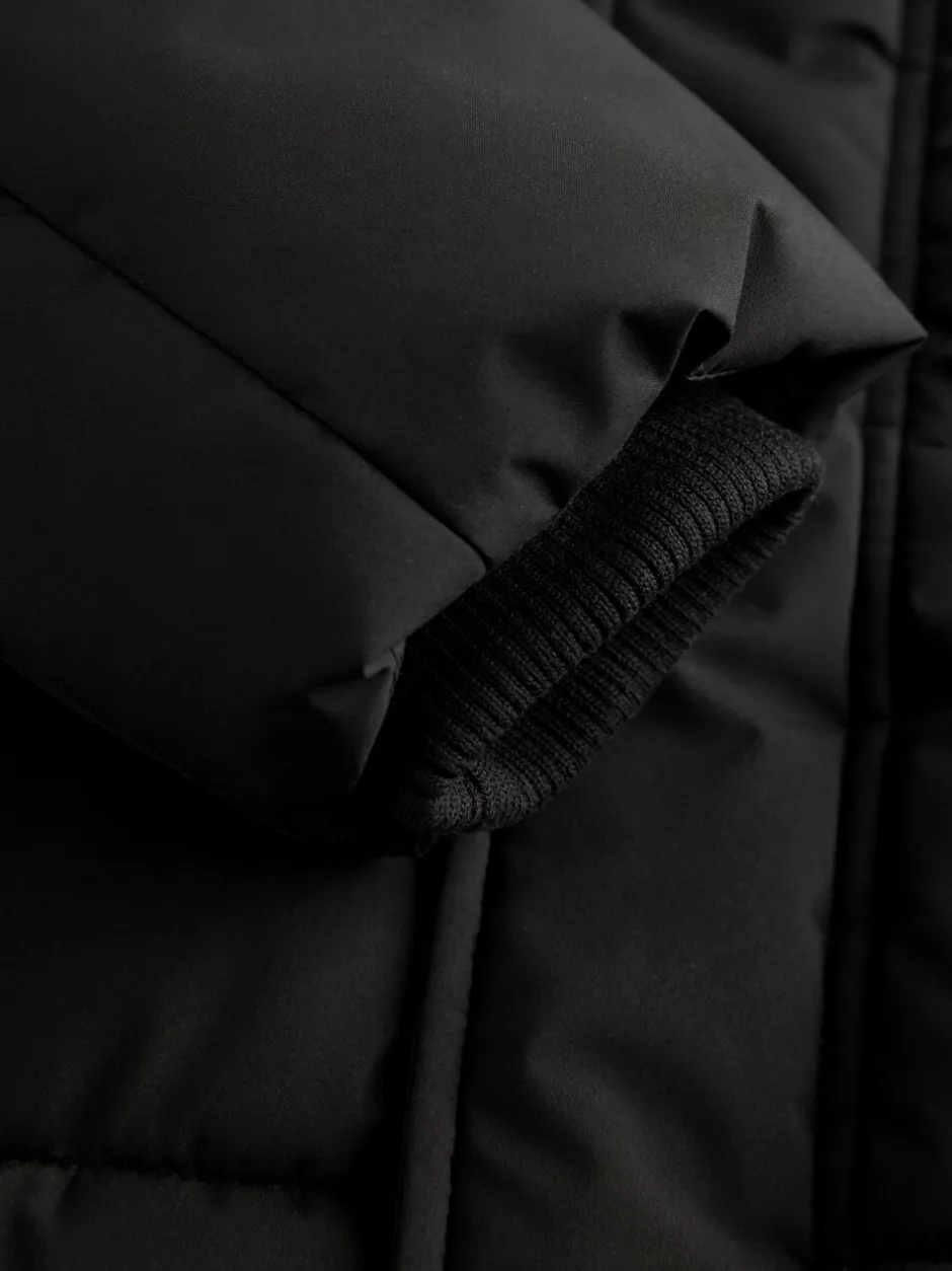 Jassen En Jacks|Schoolkleding*Next Zwart - Longline Shower Resistant Padded Coat (3-17yrs)