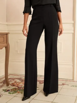 Broeken*Love & Roses - - Kick flare broek met opgestikte zakken Zwart