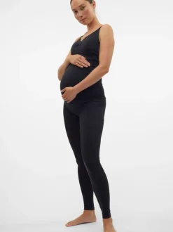 Leggings En Joggingbroeken|Mamalicious - Maternity Seamless Leggings Zwart