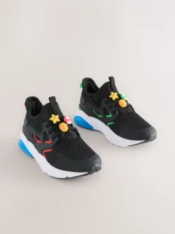 Sneakers*Next Zwart - Mario Elastische Vetersneakers