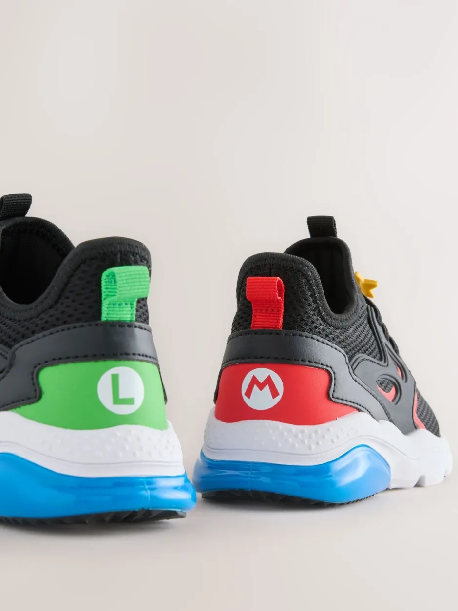 Sneakers*Next Zwart - Mario Elastische Vetersneakers