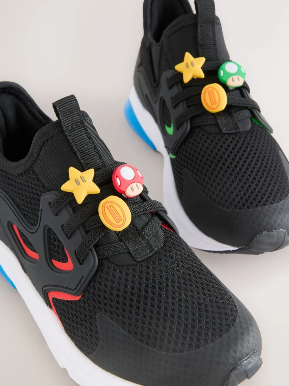 Sneakers*Next Zwart - Mario Elastische Vetersneakers
