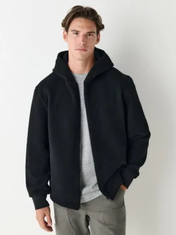 Sweaters En Hoody´S|Sweaters En Hoody´S|Next Zwart - Mat capuchon - Borg Fleece