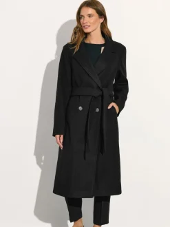 Jassen En Jacks|M&Co - Wrap Coat Zwart