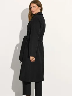Jassen En Jacks|M&Co - Wrap Coat Zwart