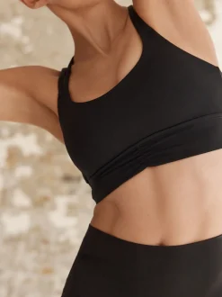 Beha's|Sportkleding*Next - Medium impact sportbeha met bandjes achter Zwart