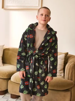 Kamerjassen|Nachtkleding En Pyjama's|Next Zwart - Minecraft fleece badjas (5-16jaar)