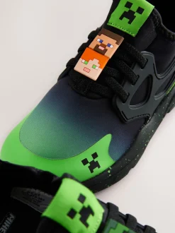 Sneakers*Next Zwart - Minecraft sneakers met elastische veters