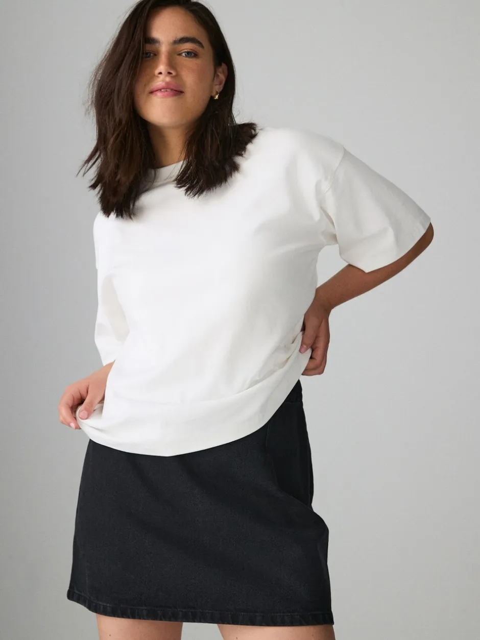 Rokken|Next Zwart - Mini denim rok met zandloper model